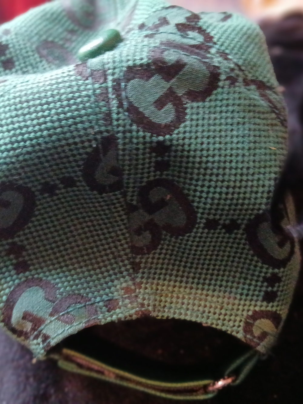 AUTJENTIC Gucci Green GG Monogram Baseball Cap - Picture 3 of 5